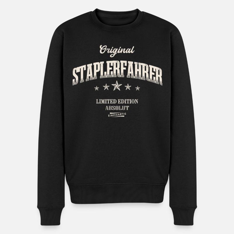Staplerfahrer Limited Edition Gabelstapler - Männer Premium Bio Pullover - Schwarz