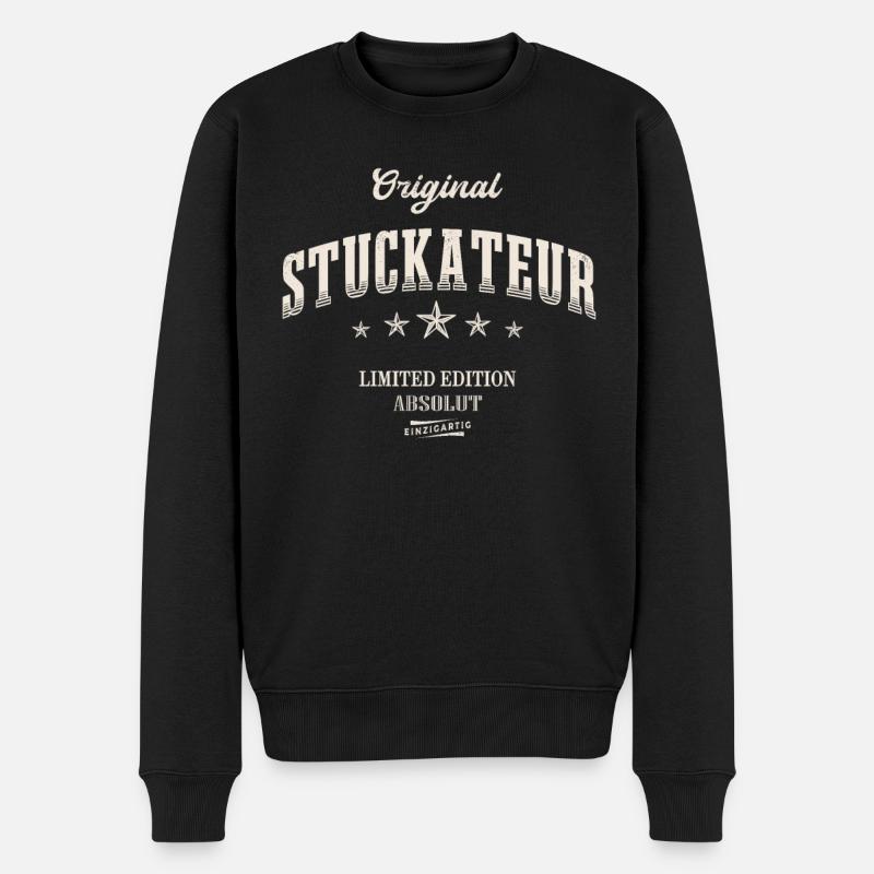 Stuckateur Limited Edition - Männer Premium Bio Pullover - Schwarz