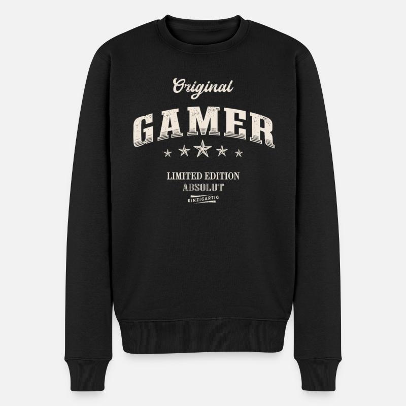 Gamer Limited Edition Zocker Gaming - Männer Premium Bio Pullover - Schwarz