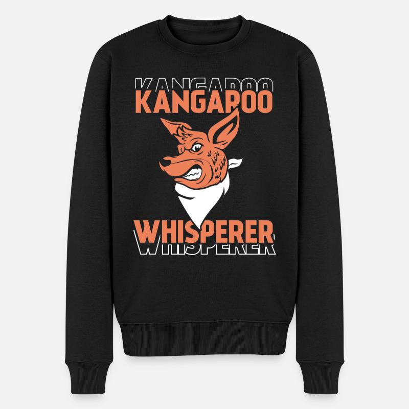 Kangourou Whisperer Animal Kangourou Kangourou - Pull Premium bio Homme - noir