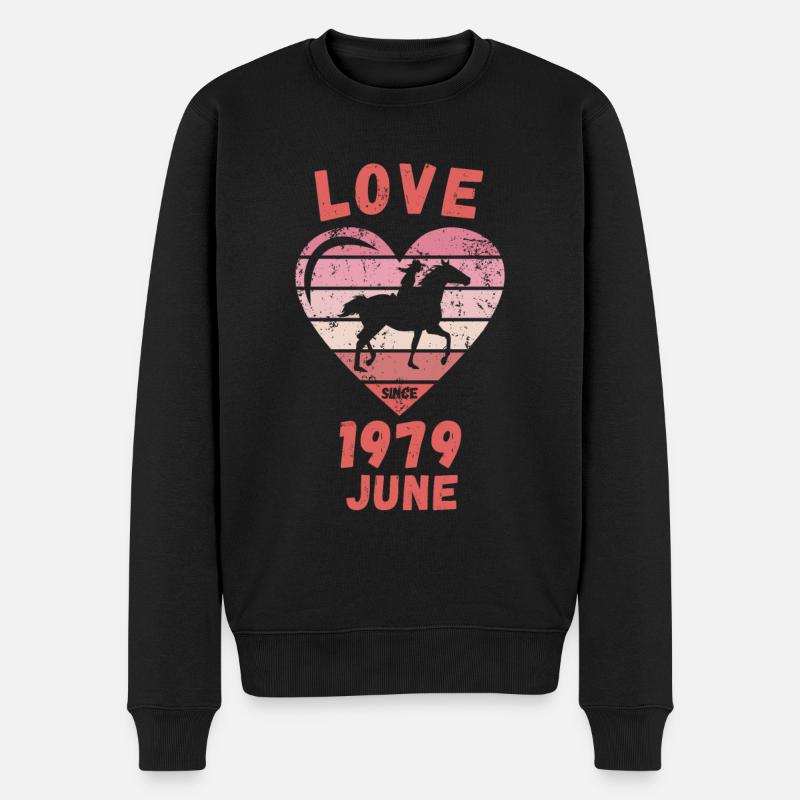 Amour équitation Anniversaire Juin 1979 - Pull Premium bio Homme - noir
