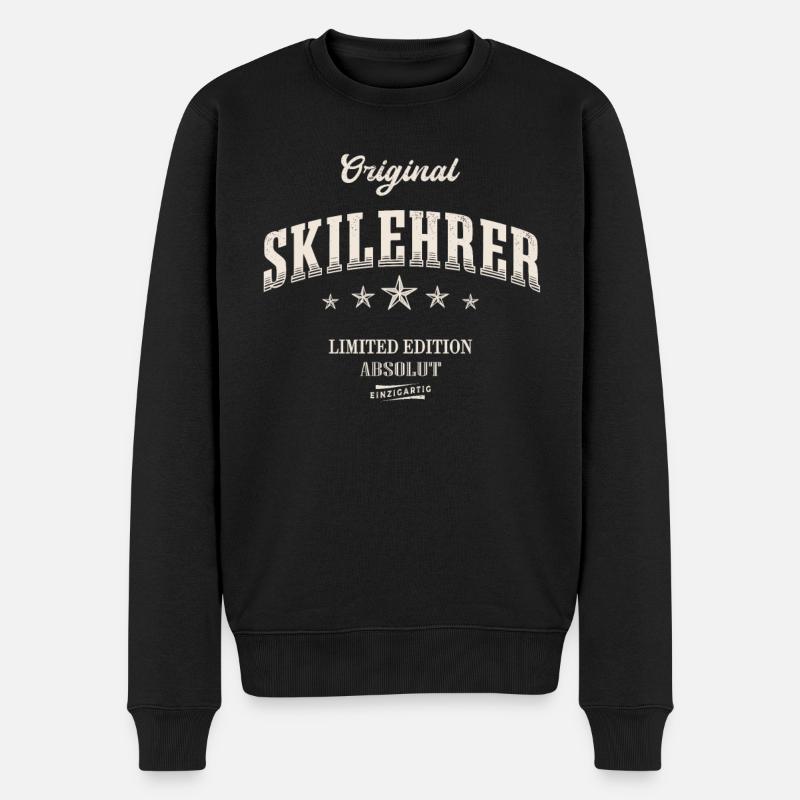 Skilehrer Limited Edition Ski Lehrer - Männer Premium Bio Pullover - Schwarz