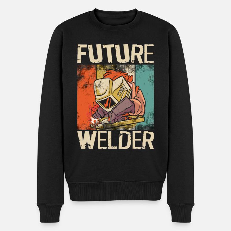 Welder Welding Vintage Retro - Männer Premium Bio Pullover - Schwarz