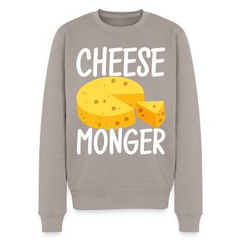 Amateurs de fromage Gouda - Pull Premium bio Homme - taupe - Devant - Nico (187cm)