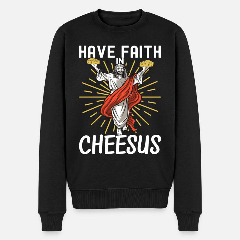 Cheese lovers Gouda cheese - Men's Premium Organic Jumper - black