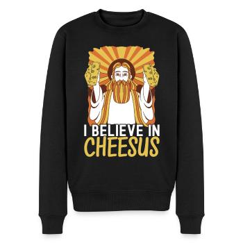 Amateurs de fromage Gouda - Pull Premium bio Homme - noir - Devant - Nico (187cm)