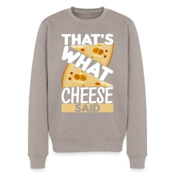 Amateurs de fromage Gouda - Pull Premium bio Homme - taupe - Devant - Nico (187cm)