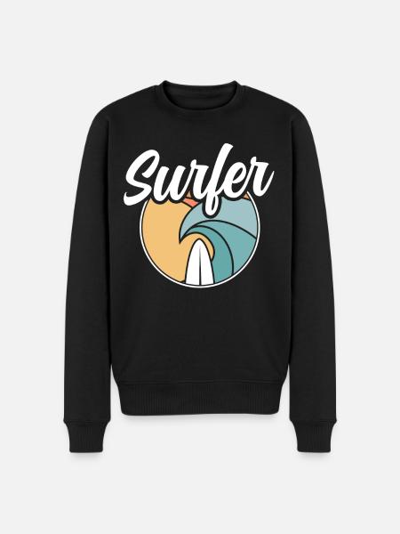 Surfer Surfboard Surfing - Men's Premium Organic Jumper - black
