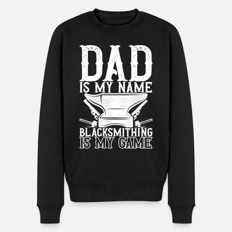 Schmied Schmieden Amboss - Männer Premium Bio Pullover - Schwarz