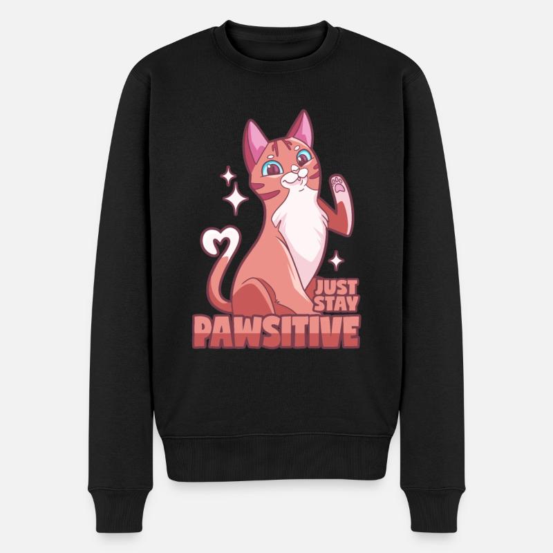 Chat positif - Pawsitive! - Pull Premium bio Homme - noir