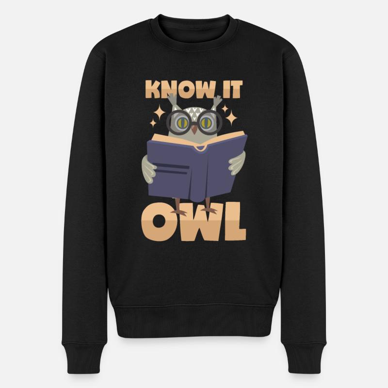 Hibou omniscient - Pull Premium bio Homme - noir
