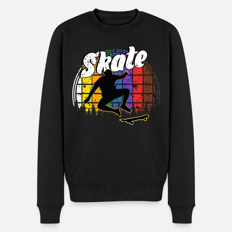 Skateboard Freestyle - Männer Premium Bio Pullover - Schwarz