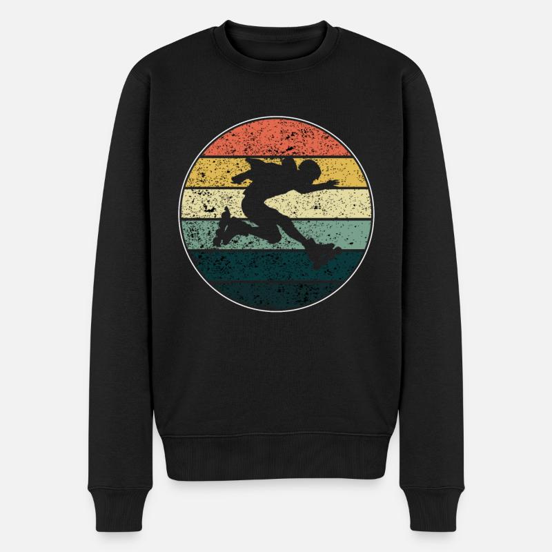 Rollerblades - Männer Premium Bio Pullover - Schwarz