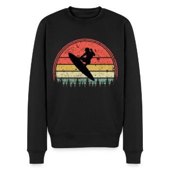 Surfen - Männer Premium Bio Pullover - Schwarz - Vorne - Nico (187cm)