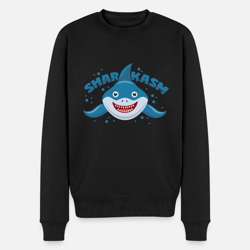 Sarcasme Requin - Pull Premium bio Homme - noir