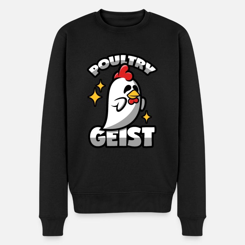 Volaille Poltergeist Poultrygeist Poulet d’Halloween - Pull Premium bio Homme - noir
