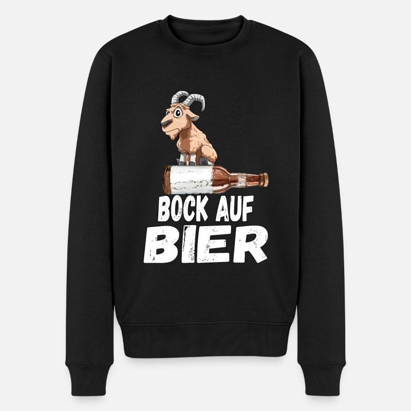 Bock auf Bier - Männer Premium Bio Pullover - Schwarz