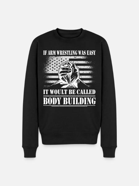 Armwrestler USA-Flaggen-Handdrücken - Männer Premium Bio Pullover - Schwarz