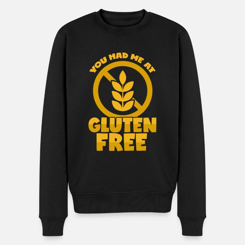 Glutenfrei - Männer Premium Bio Pullover - Schwarz