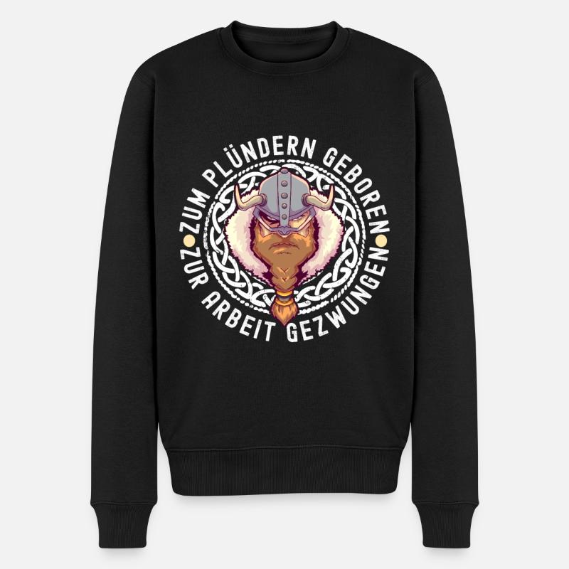 Wikinger Nordische Mythologie - Männer Premium Bio Pullover - Schwarz