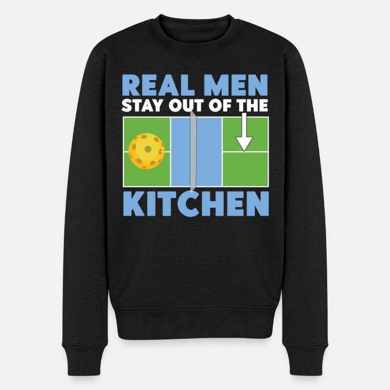 Pickleball Dad Father Real Men - Männer Premium Bio Pullover - Schwarz