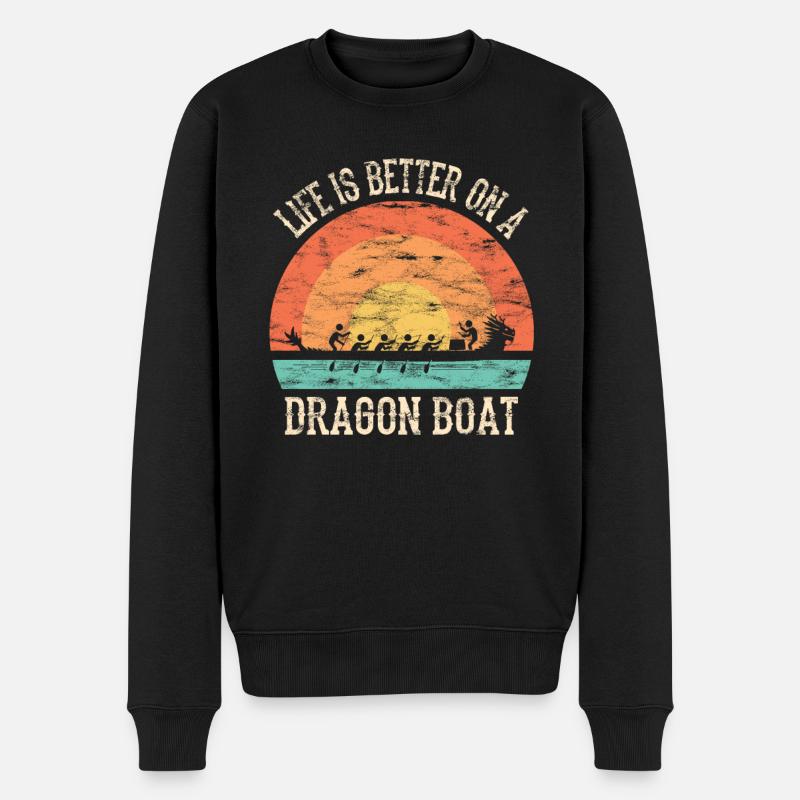 Course de bateaux-dragons chinois - Pull Premium bio Homme - noir