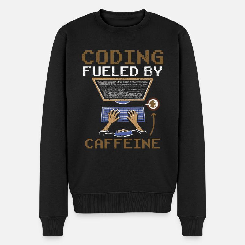 Programmieren Angetrieben Durch Koffein Coding - Männer Premium Bio Pullover - Schwarz