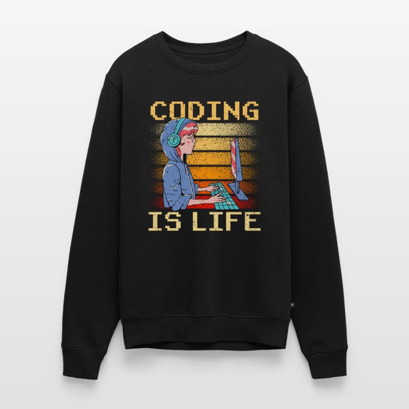 Coding is Life Coder Code Programmer Men's Premium Organic Jumper