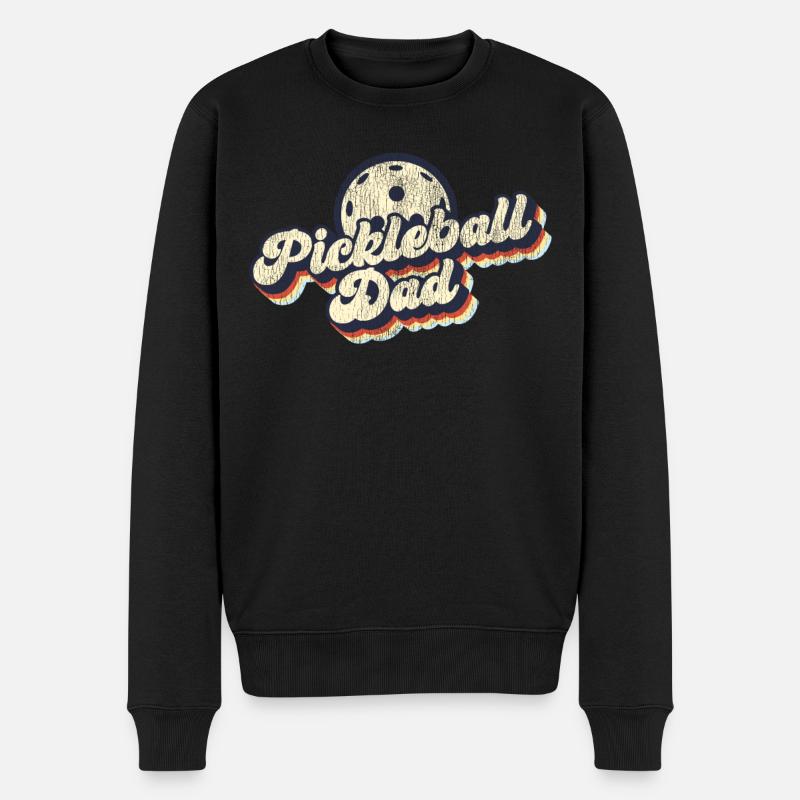 Pickleball Papa Père Rétro - Pull Premium bio Homme - noir