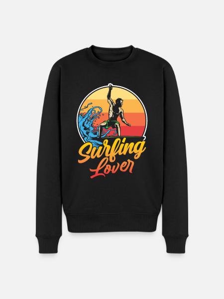 Surfing Lovers Surfboard Surfer Surfing - Men's Premium Organic Jumper - black