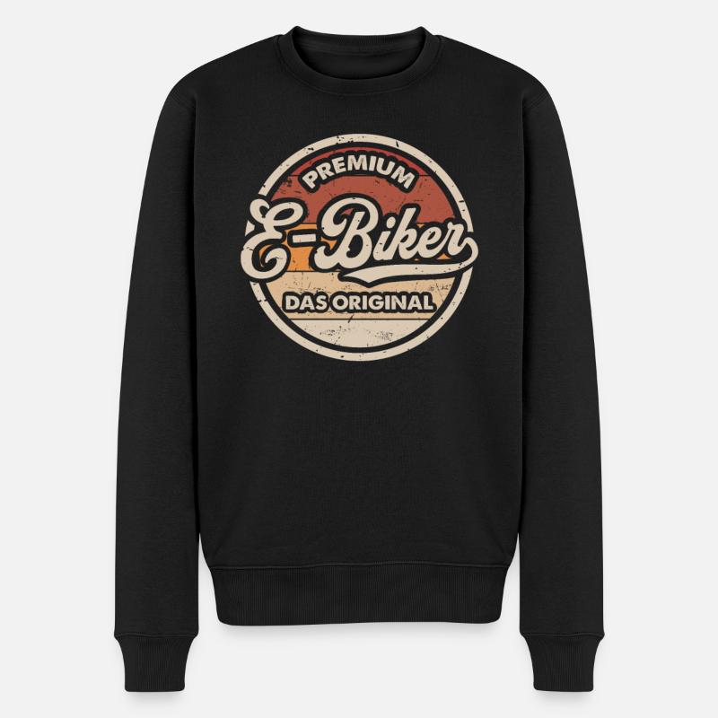 E-Bike Original Elektrofahrrad Vintage E-Biker - Männer Premium Bio Pullover - Schwarz