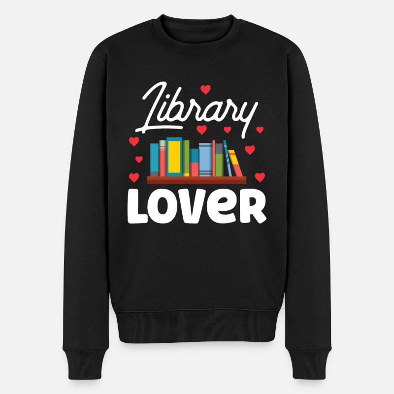 Bibliophile Bibliothécaire Livres Proverbes - Pull Premium bio Homme - noir