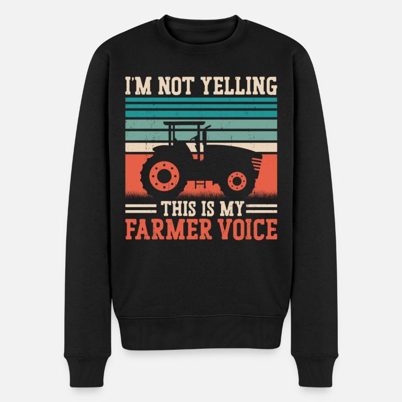 Agriculteur Tracteur d’époque - Pull Premium bio Homme - noir