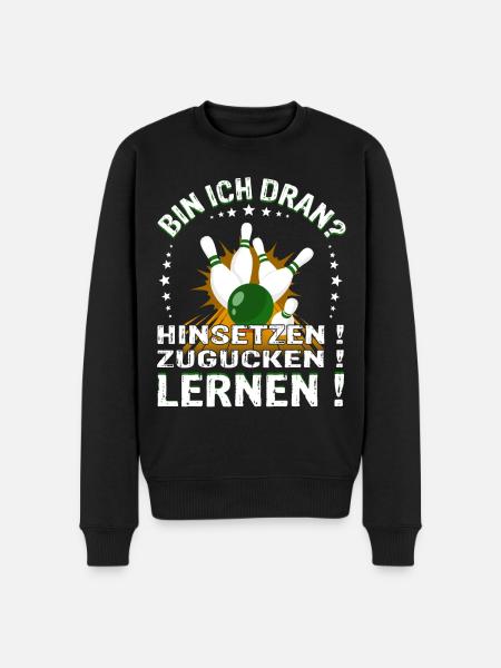 "Bin ich Dran?" Kegelspieler Kegler - Männer Premium Bio Pullover - Schwarz