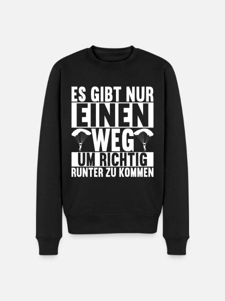 Fallschirmspringer Fallschirmsprung - Männer Premium Bio Pullover - Schwarz