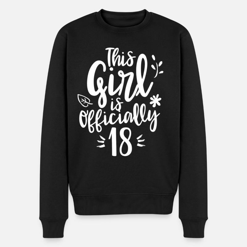 Dieses Mädchen Ist Offiziell 18 Feier Achtzehn - Männer Premium Bio Pullover - Schwarz