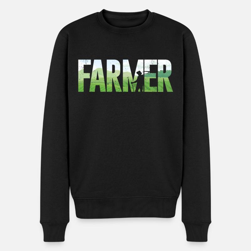 Farming Farmer Farmer - Männer Premium Bio Pullover - Schwarz