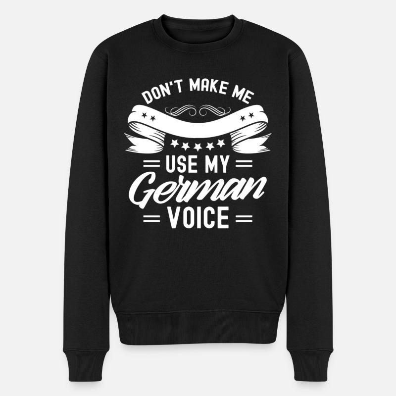 Zwinge Mich Nicht Meine Deutsche Stimme Deutsch - Männer Premium Bio Pullover - Schwarz