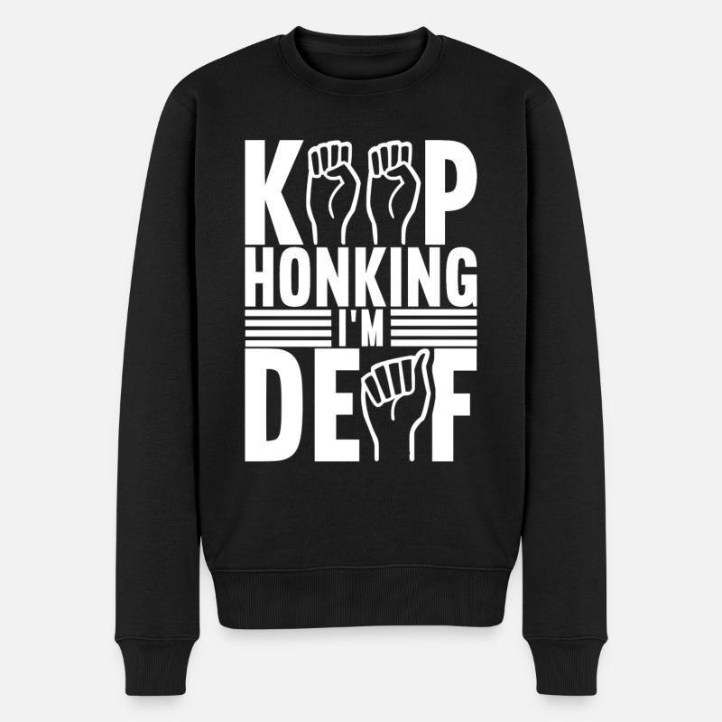 Deaf Deaf Mute Deaf - Men's Premium Organic Jumper - black