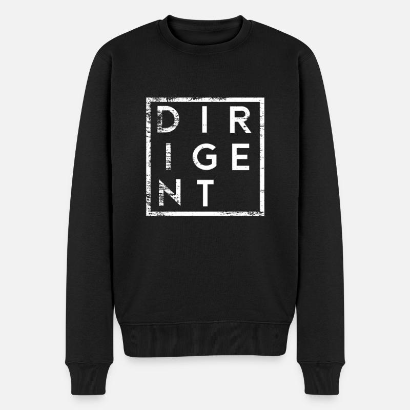 Dirigent Minimalismus Dirigenten - Männer Premium Bio Pullover - Schwarz