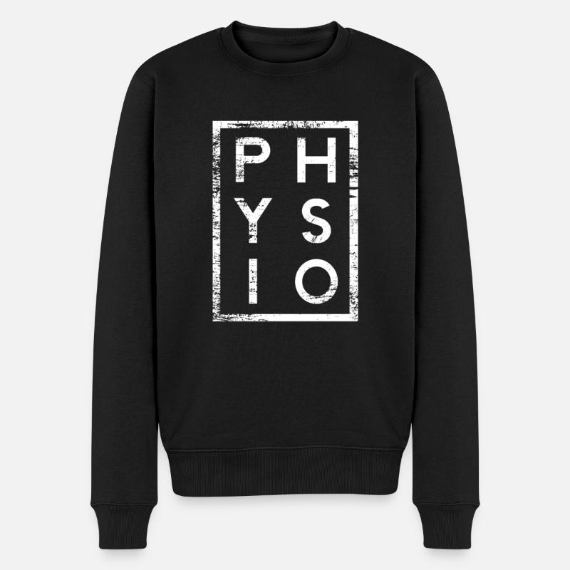 Physio Minimalismus Physiotherapeut - Männer Premium Bio Pullover - Schwarz
