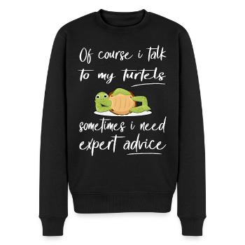 Funny Turtle Design Pet - Men's Premium Organic Jumper - black - Front - Nico (187cm)