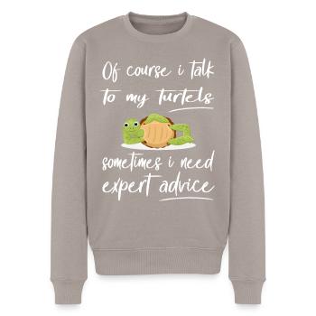 Funny Turtle Design Pet - Men's Premium Organic Jumper - taupe - Front - Nico (187cm)