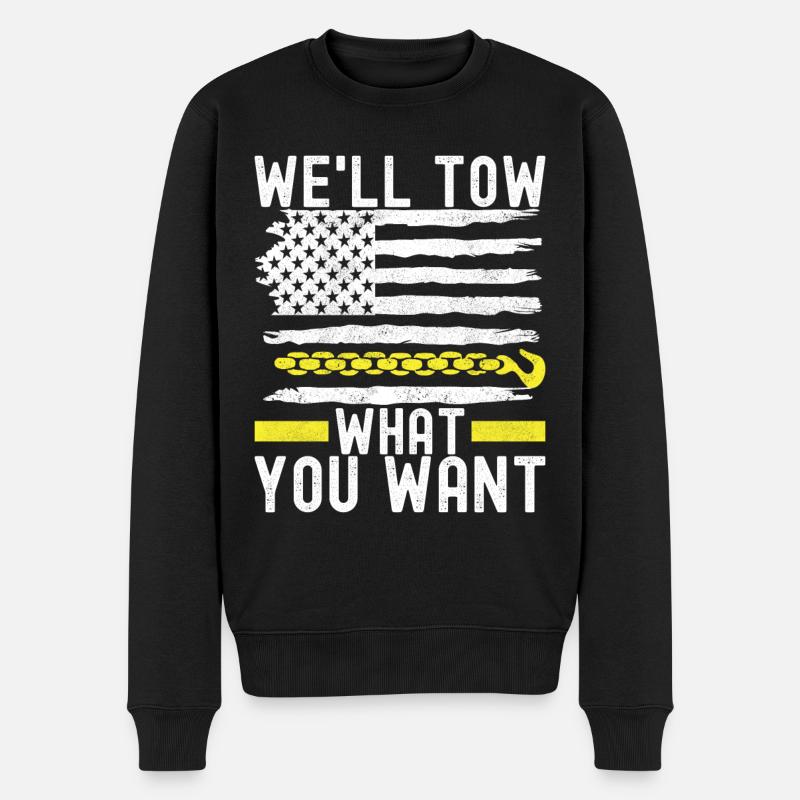 Abschleppwagen Abschleppdienst - Männer Premium Bio Pullover - Schwarz