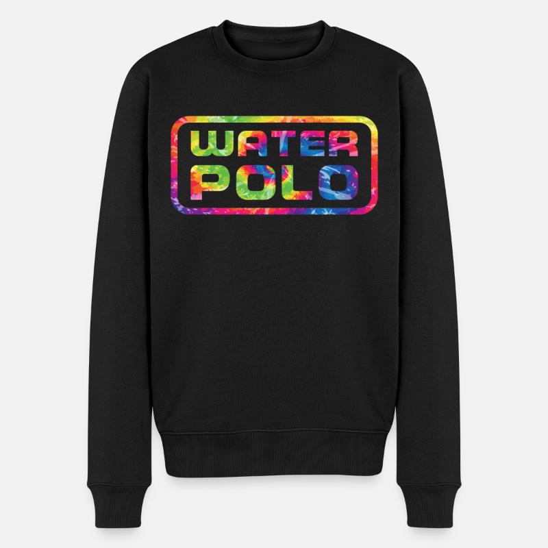 Water Polo Retro 80s 90s Tie Dye - Männer Premium Bio Pullover - Schwarz