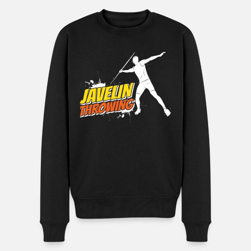 Speerwerfen Speerwerfer Speerwurf Speer - Männer Premium Bio Pullover - Schwarz