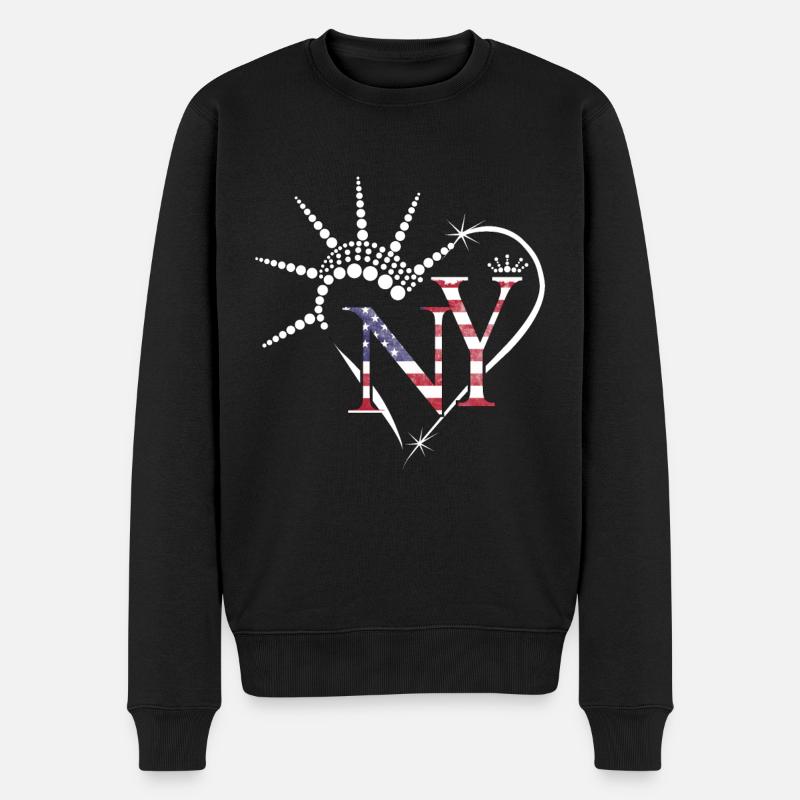 I love New York USA Geschenk Herz - Männer Premium Bio Pullover - Schwarz