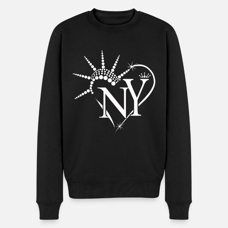 I love New York USA Geschenk Herz - Männer Premium Bio Pullover - Schwarz