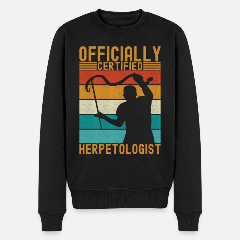 Herpetologie Schlangenfänger - Männer Premium Bio Pullover - Schwarz