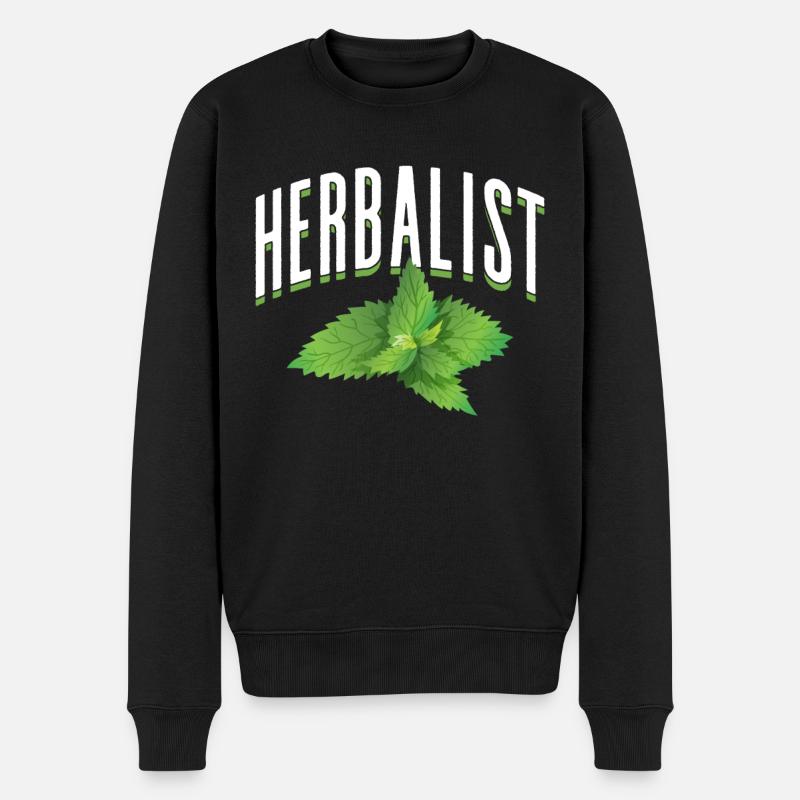 Kräutersammler Kräuter Kräutergarten Kraut - Männer Premium Bio Pullover - Schwarz